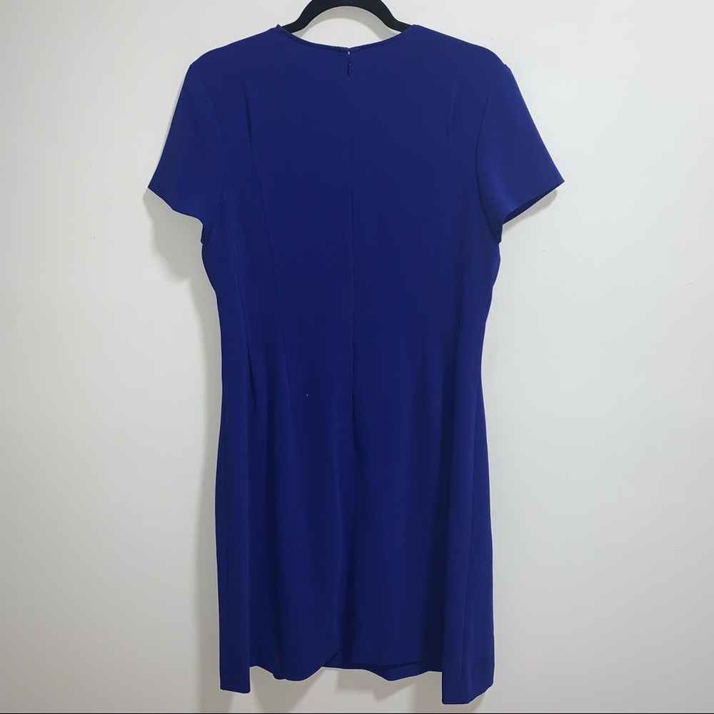 Theory Corset Tee Dress Elevate Crepe In Cobalt - Picture 3 of 6